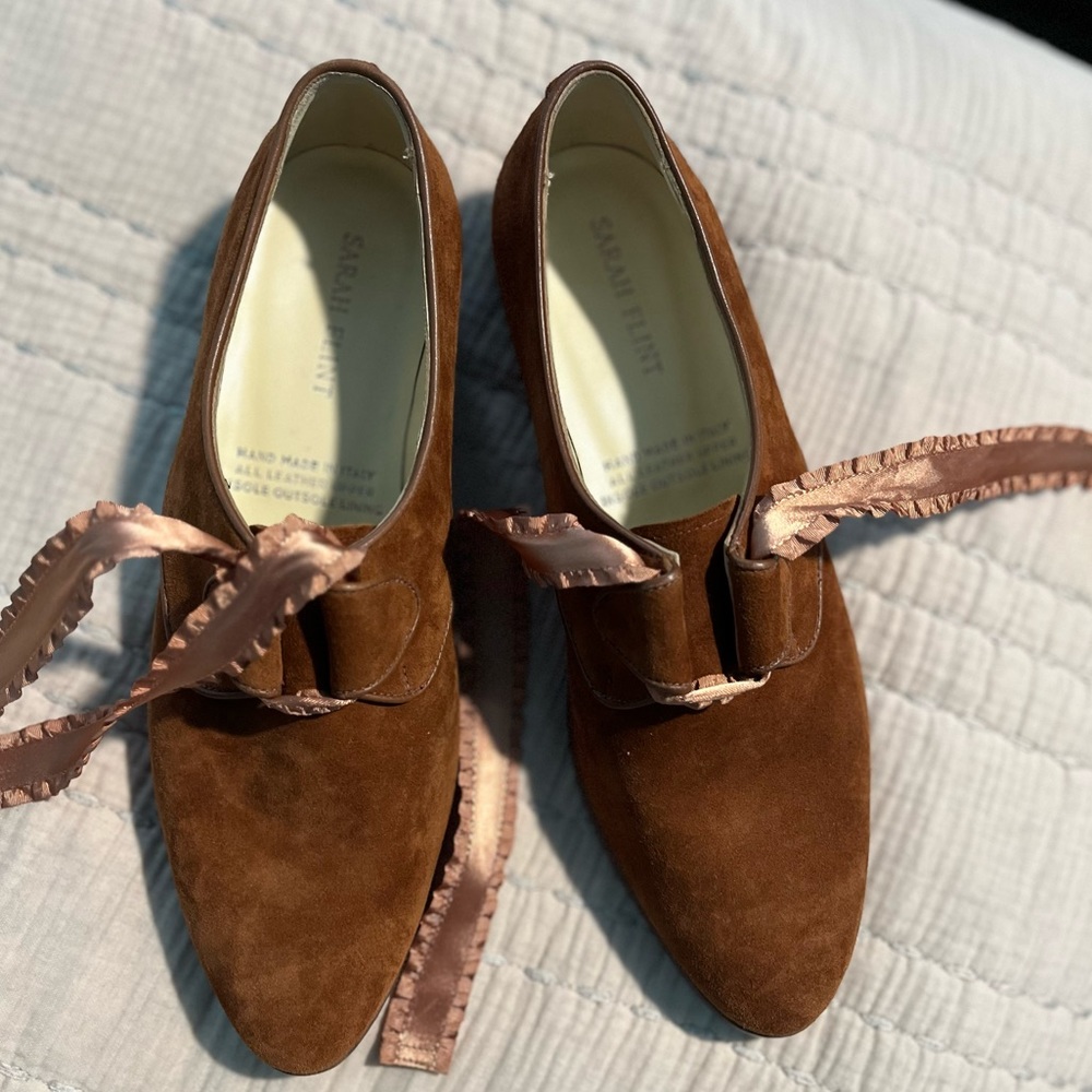 Sarah Flint suede brown oxfords